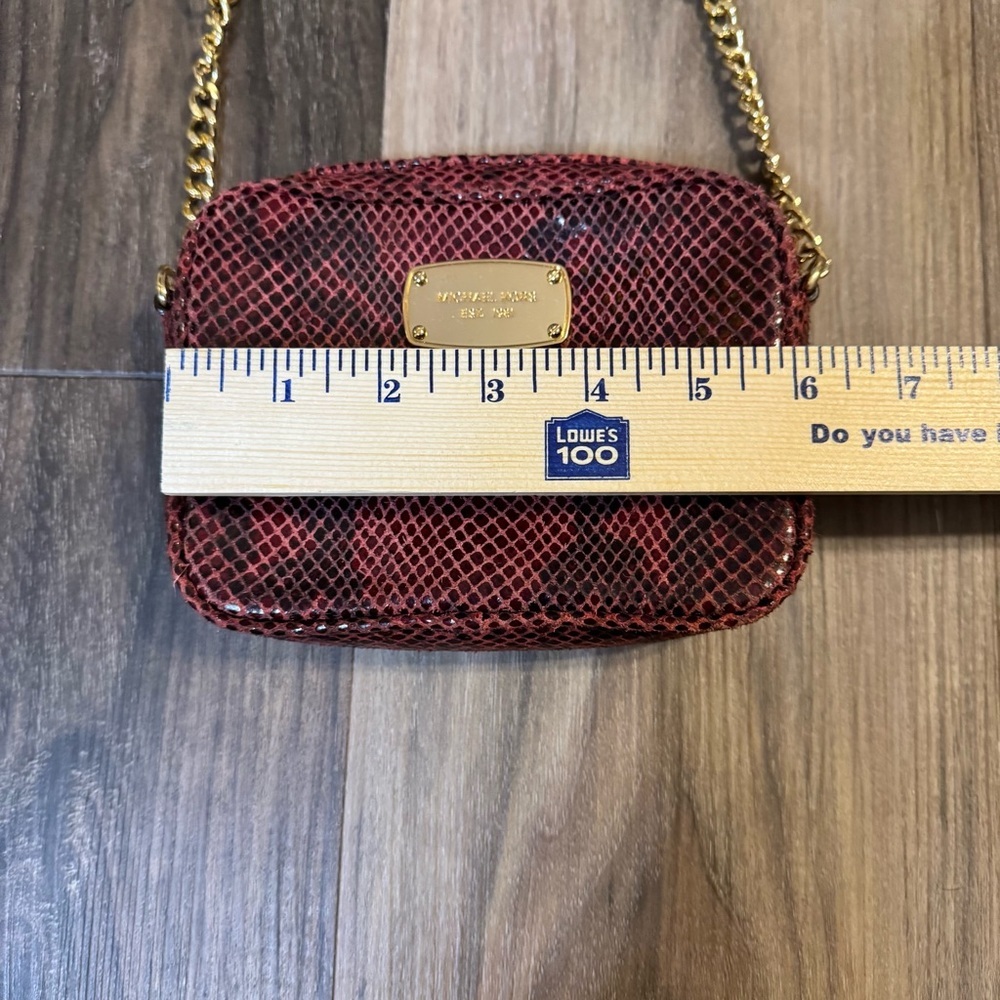 Michael Kors Hamilton Red Black Python Embossed L… - image 5